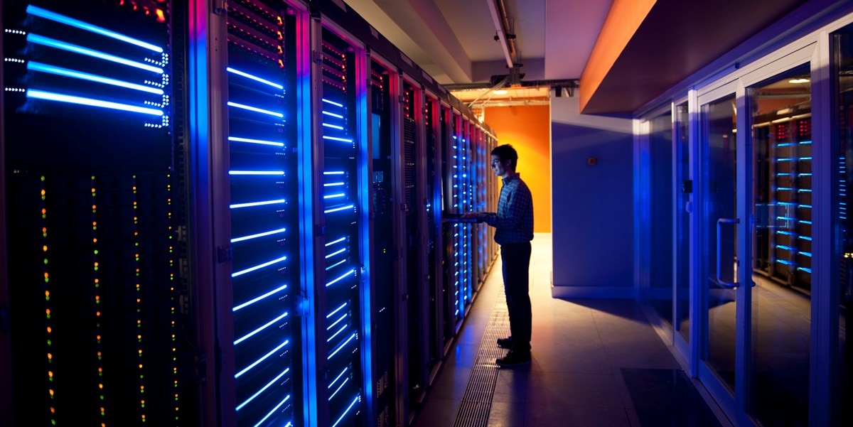 professional standing in data center