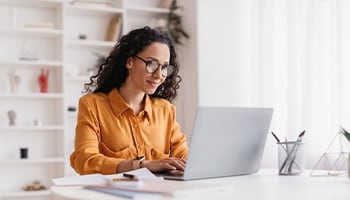 woman working remotely