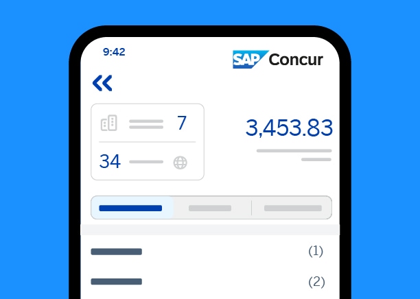 Interfaccia utente di Concur Expense
