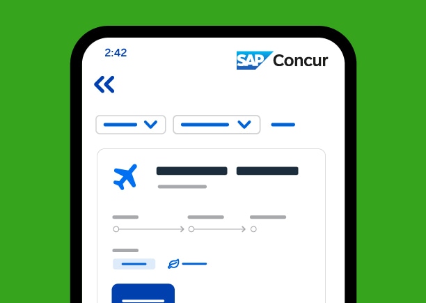 Interfaccia utente di Concur Travel