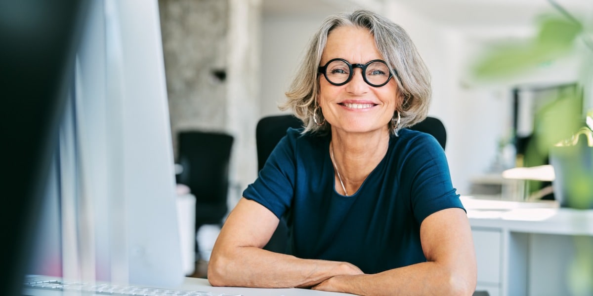 woman at desk in office