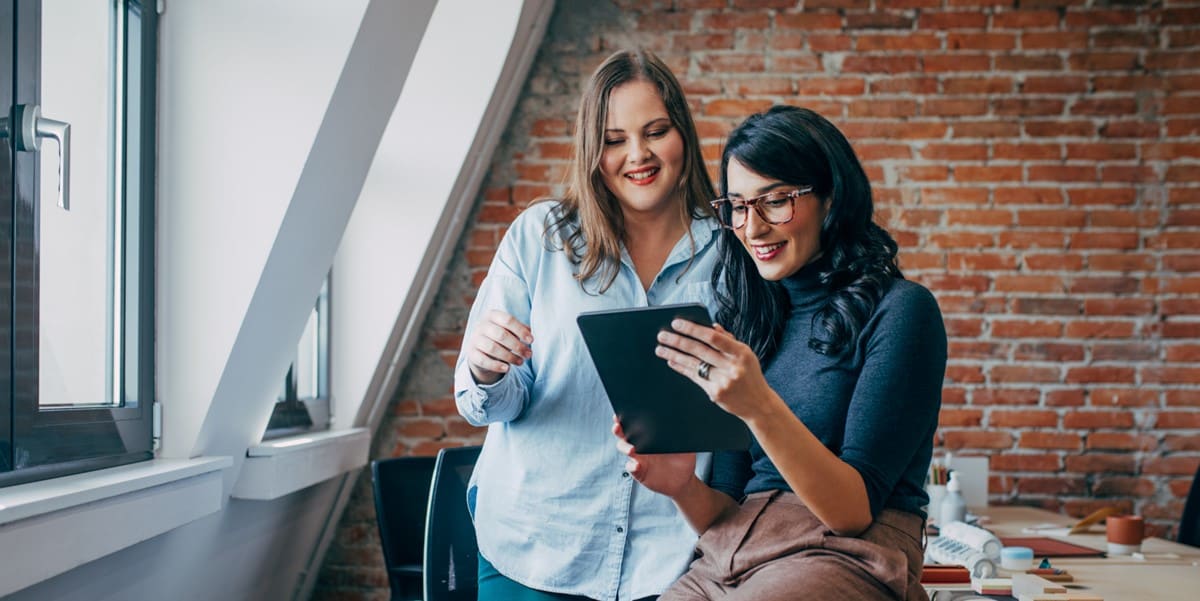 two women meeting in office