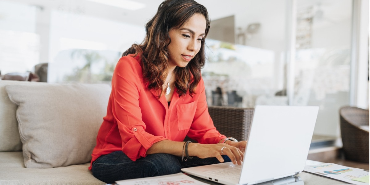 woman working from home