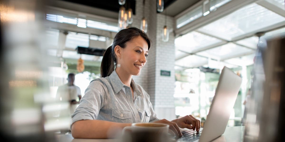 woman working at desk