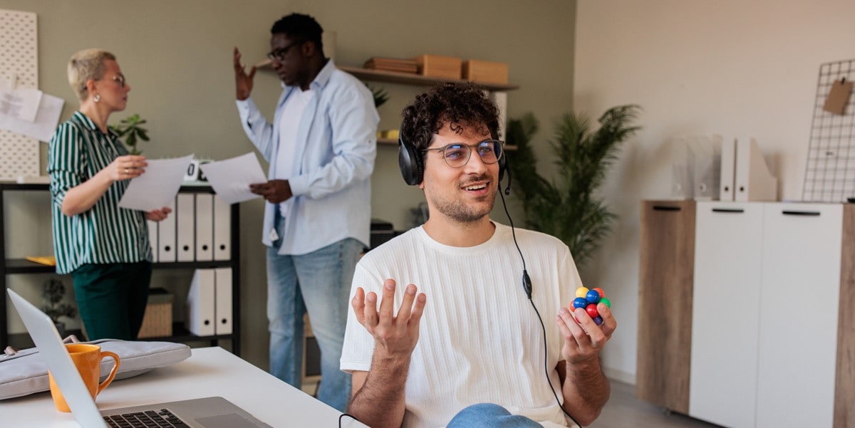 man working in office