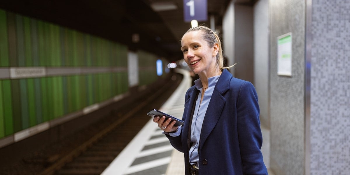 traveler waiting for train
