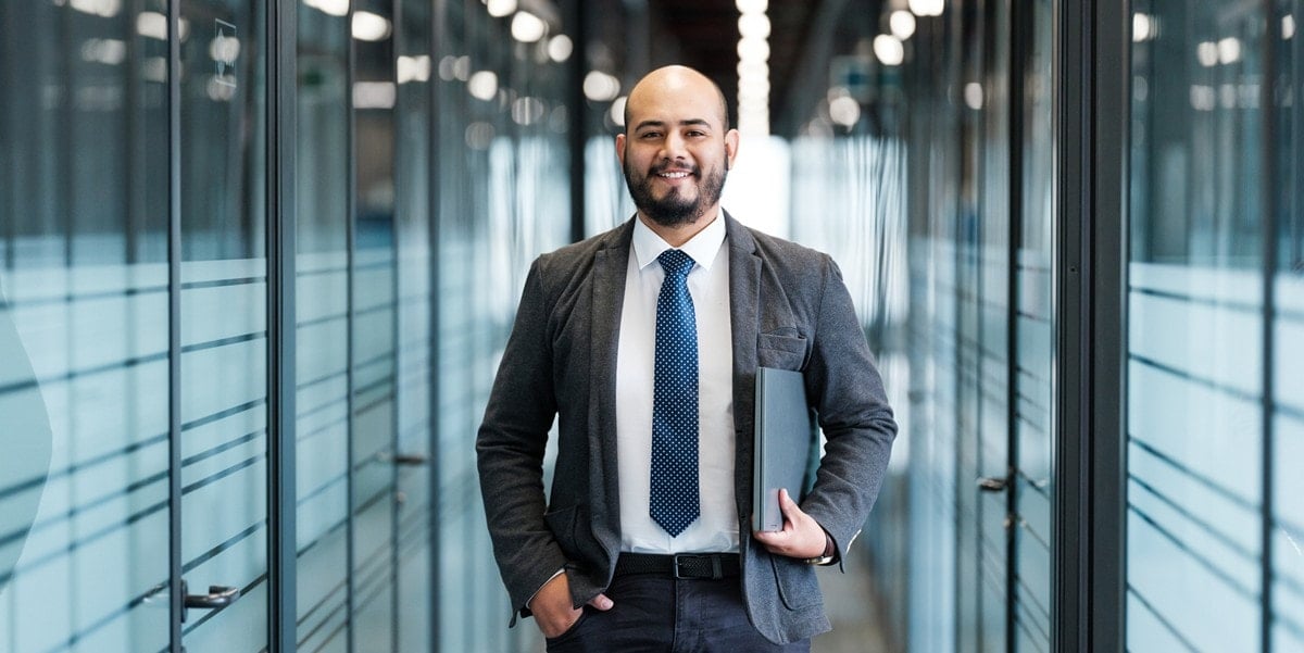 professional man smiling in the office