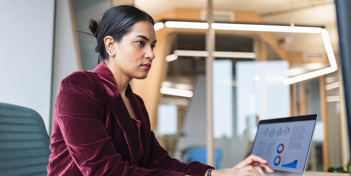 woman in the office working at a desk