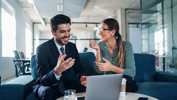 Team working on computer