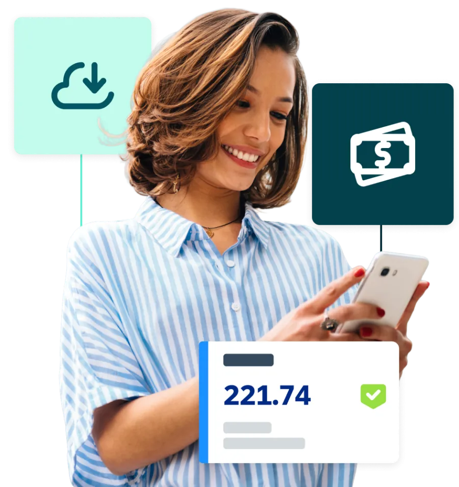 business professional using expense