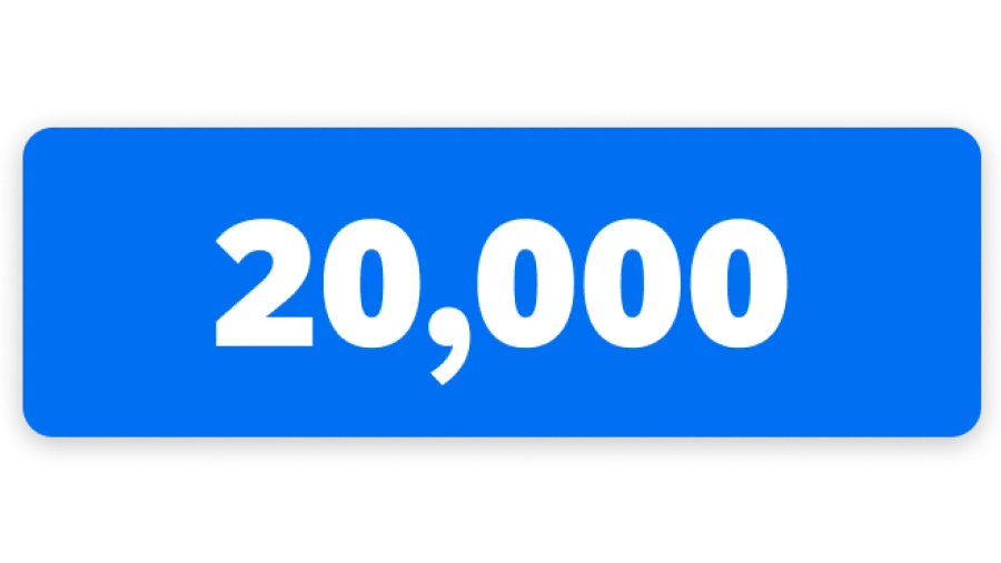 A box with the number 20,000 in it