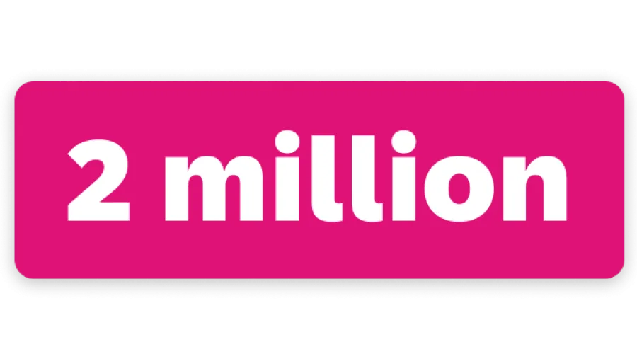 A box with the number 2 million in it