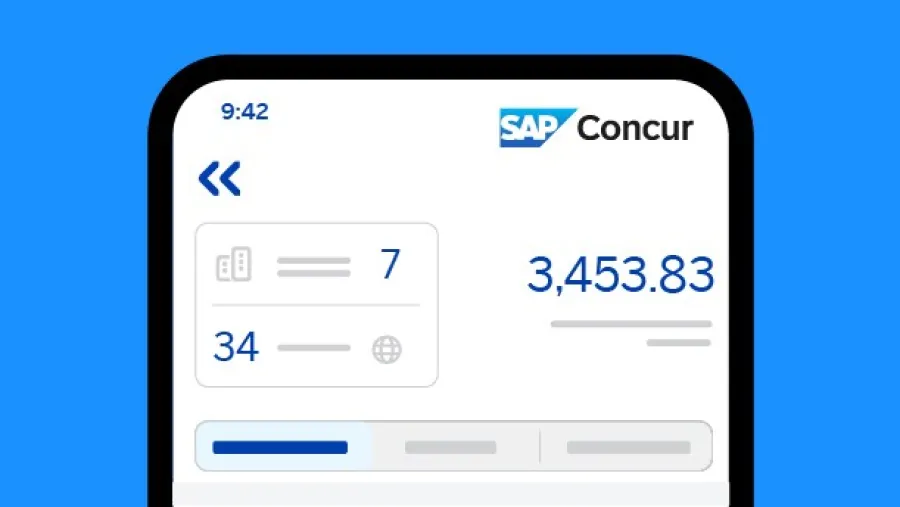 screenshot of concur expense product