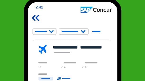 screenshot of concur travel page
