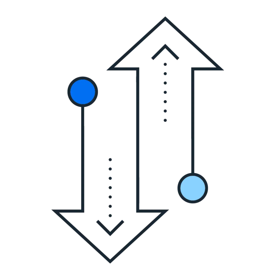 arrows pointing up and down