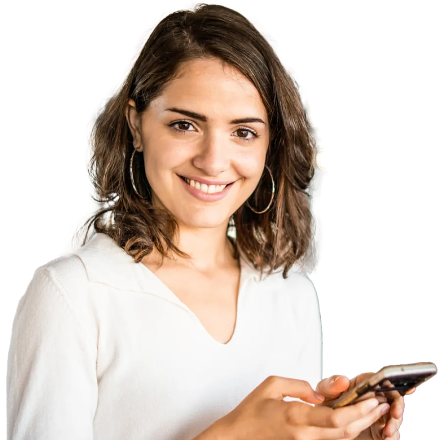 woman using app