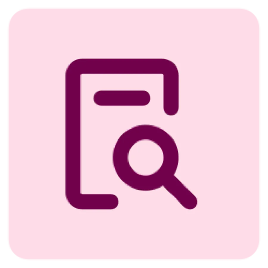 document with magnifying glass
