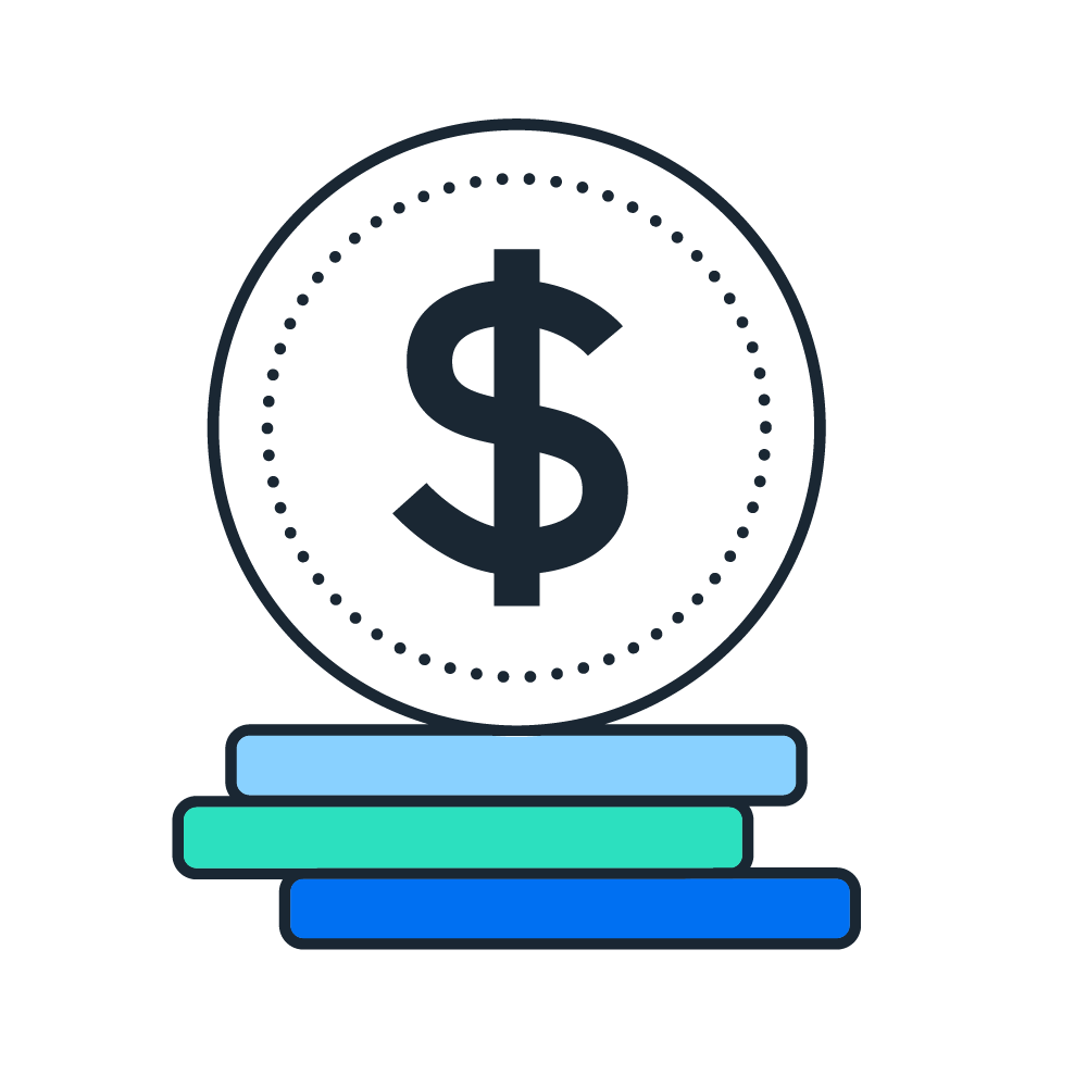 graphic of coins and dollar sign