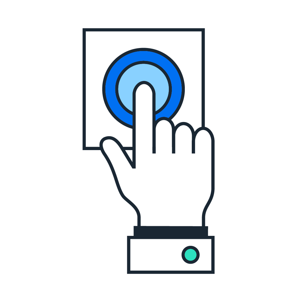 graphic of finger clicking button