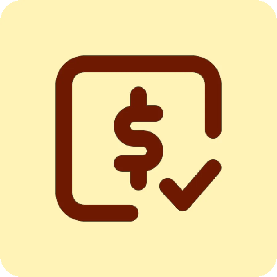 dollar and check mark